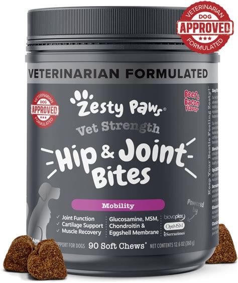 Zesty Paws Vet Strength Hip And Joint Soft Chews Glucosamine Mobility