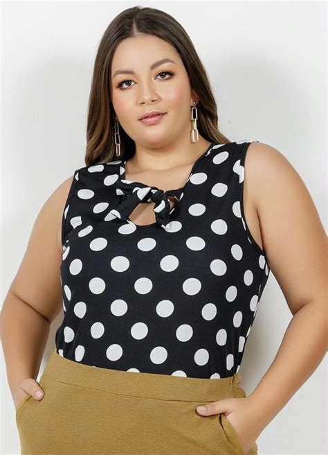 Marguerite Blusa Plus Size Amarração no Decote Floral Decote