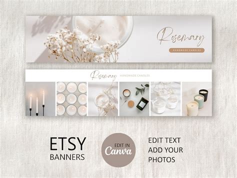 Etsy Banner Template Editable In Canva Diy Etsy Photo Covertemplate