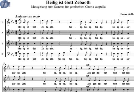 Heilig Ist Gott Zebaoth Mass Celebration Hymn For Sanctus Franz