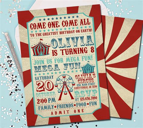 Carnival Themed Invitations