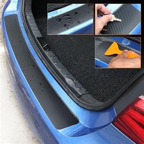 Car Trunk Door Sill Plate Rear Bumper Guard Protector Rubber Pad