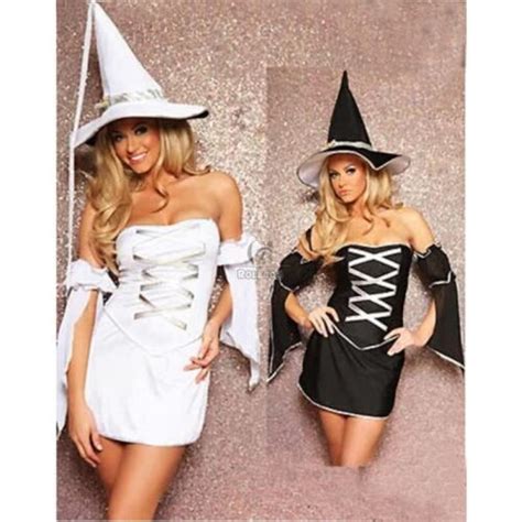 Sexy Witch Halloween Costume Reversible Dress Hat Sleeves Medium