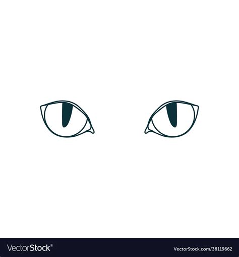 Outline cat eyes icon isolated kitten drawing Vector Image