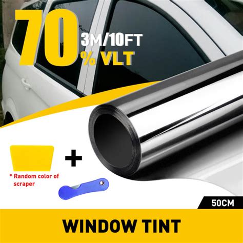 The Uncut Super Dark Black Silver Car Window Tint Film 50cm X 3m — Auxito