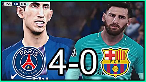 PSG 4 X 0 BARCELONA RECRIADO NO PES 2017 YouTube