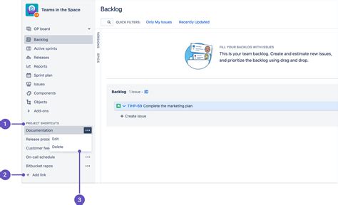 Managing Project Shortcuts Administering Jira Applications Data