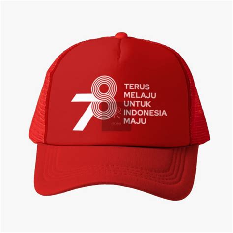 Jual R Fshop Topi Jaring Merah Putih Logo Kemerdekaan Sablon Digital