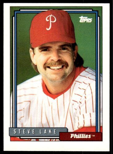 Topps Baseball Card Steve Lake Philadelphia Phillies Ebay