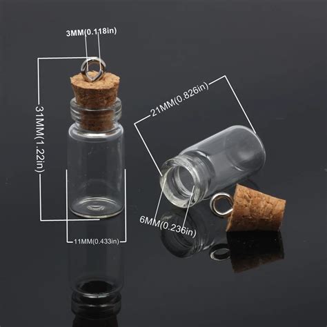 Olingart 11x31mm Glass Pendant Glass Bottle Vial Necklace Vintage Mini Wish Bottle Necklace