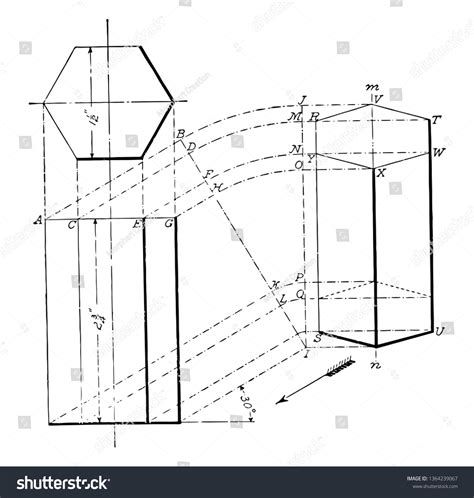 Image Shows Hexagonal Prism Different Angles Stock Vector (Royalty Free ...