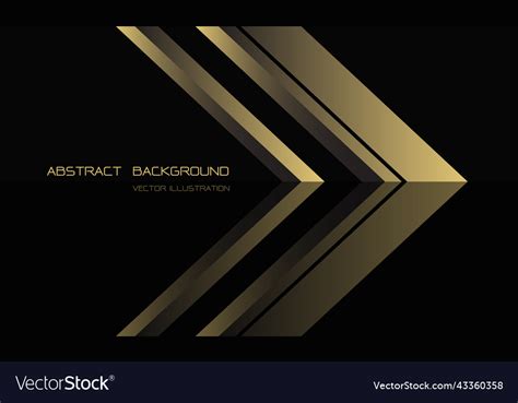 Abstract Gold Arrow Direction On Black With Blank Vector Image