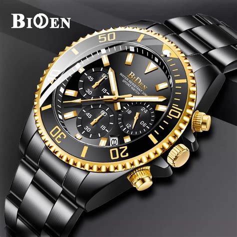 Biden 0163 Chronograph Stainless Steel Waterproof Date Analog Quartz