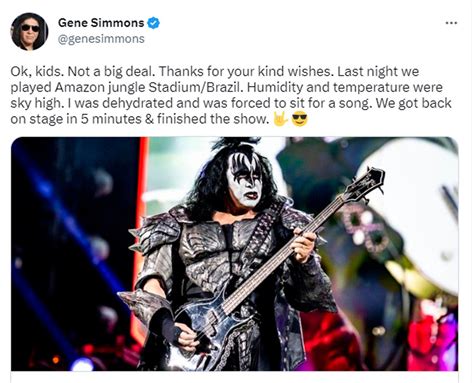 Gene Simmons Do Kiss Se Pronuncia Ap S Passar Mal Em Show Em Manaus