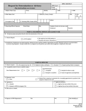 Fillable Online Opm Opm Request For Advisory Form Fax Email Print