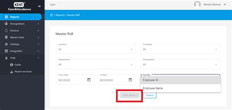 Generating Reports Support Camattendance