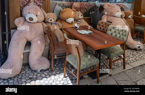 Teddy Bears In The Restaurant Stock Photo Alamy