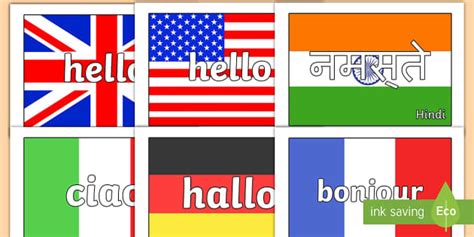 Hello In Multiple Languages Flag Posters Flags Hello Display Languages