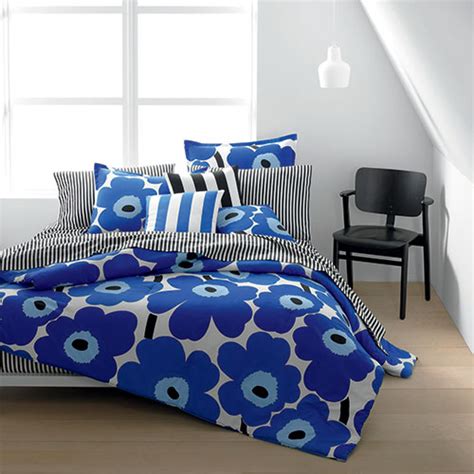 Marimekko Unikko Blue King Pillow Sham