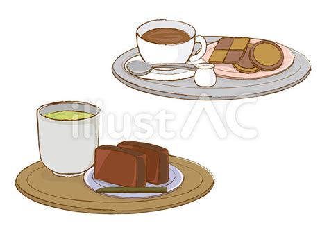 お茶菓子セットイラスト No 2503377／無料イラスト フリー素材なら「イラストac」