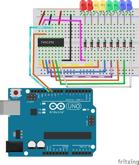 27 74HC595を使った流れる光 SunFounder Inventor Lab Kit ドキュメント