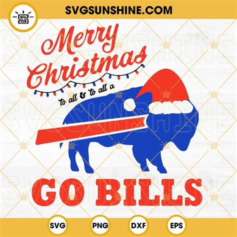 Merry Christmas Buffalo Bills SVG Go Bills SVG Santa Hat Buffalo SVG