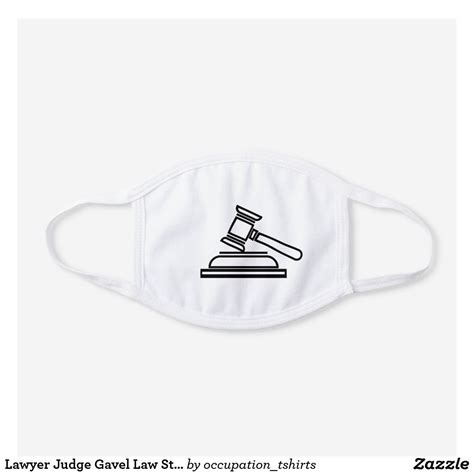 Lawyer Judge Gavel Law Student White Cotton Face Mask Zazzle Law