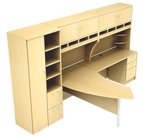 The Office Leader L Shape Curve Office Desk Workstation Wtih Overhead