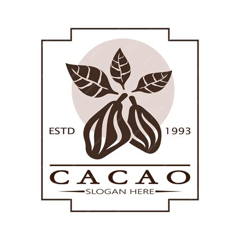 Premium Vector Cocoa Logococoa Beancocoa Treecocoa Branches And