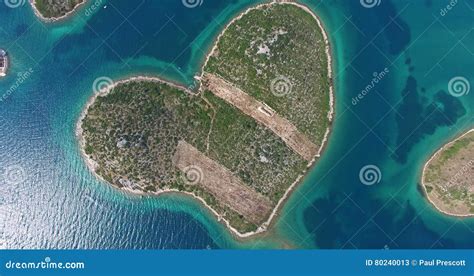 Aerial View Of Galesnjak Island Island Of Love Croatia Stock Video