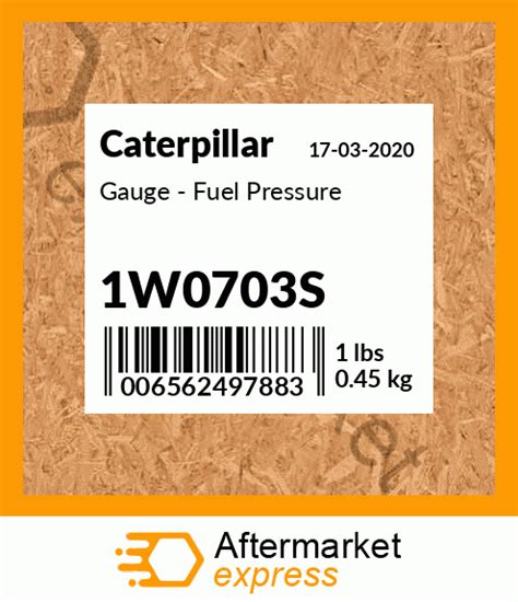 1w0703s Fuel Pressure Gauge Fits Caterpillar Price 961 Stock