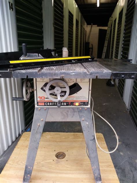 Sears Craftsman 10 Table Saw Model Single Phase On Stand 48 Off