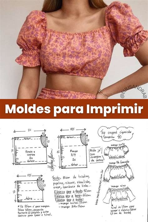 Blusa Top Cropped Ciganinha De Amarrar Manga Curta E Longa Artofit