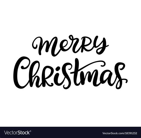 Merry Christmas Brush Calligraphy Royalty Free Vector Image