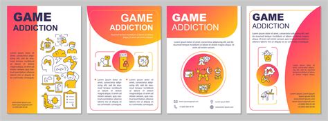 Game Addiction Red Gradient Brochure Template Internet Gaming Disorder