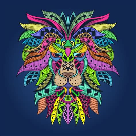 Ilustraciones de león colorido Vector Premium