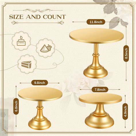 Pcs Gold Cake Stand Set Metal Cake Dessert Display Table Round