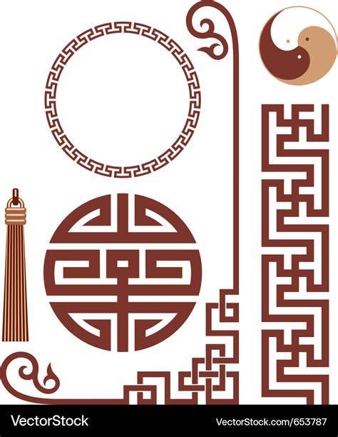 Set Of Oriental Design Elements Royalty Free Vector Image