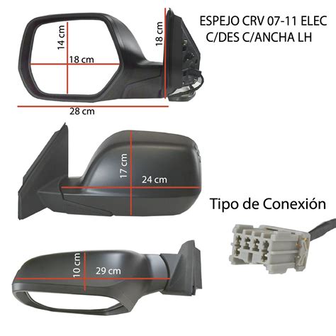 Espejo Crv 2007 2011 Electrico Con Desempañante Lado Izquierdo Piloto