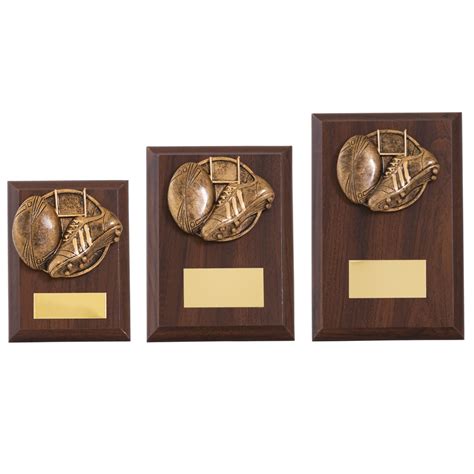 Rugby Boot And Ball Wooden Plaques A Trophies