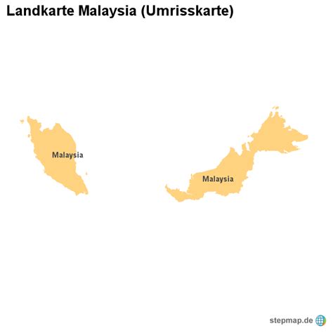 Stepmap Landkarte Malaysia Umrisskarte Landkarte F R Malaysia