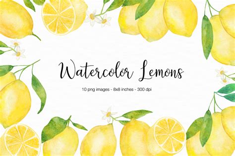 Watercolor Lemons Illustration Graphic By BonaDesigns Creative Fabrica