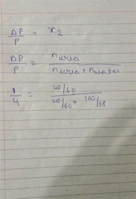 Vapour Pressure Of Water Is Mm Hg How Much Urea Should Be Added To