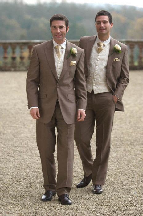 Fall Wedding Tuxedos Color Schemes Brown Suit Wedding Groom Wear