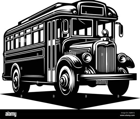 Vintage Bus Cartoon Black And White Stock Photos And Images Alamy