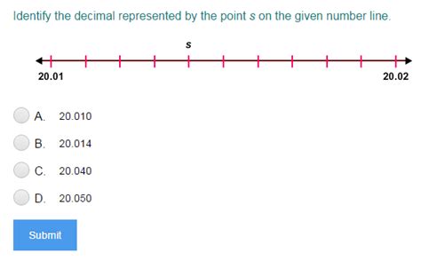 Decimal Number Lines Part 2 Quiz - Turtle Diary