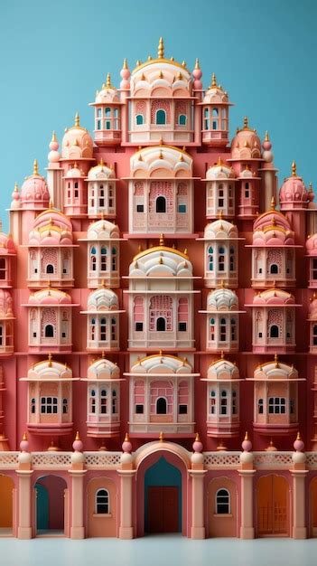 Premium Photo Hawa Mahal India With D Craft And Isolated Background