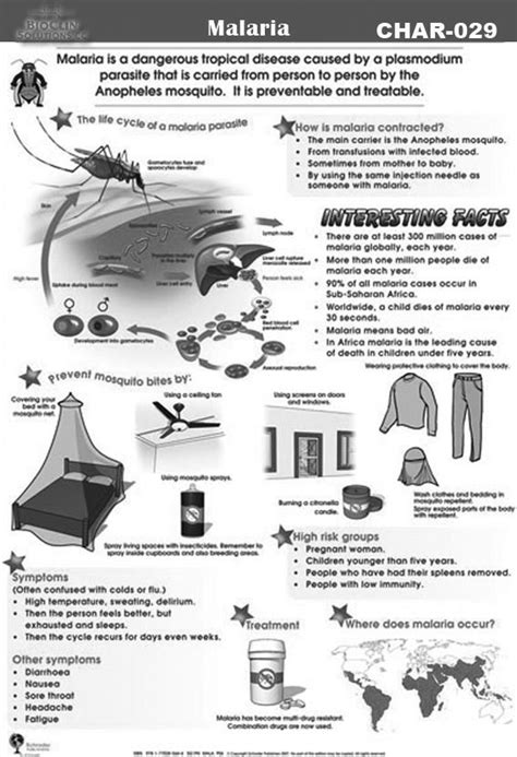 Chart 76x52cm Laminated Malaria BioClin Solutions