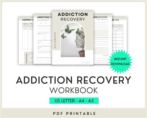 Addiction Recovery Workbook Printable Sobriety Worksheets Etsy