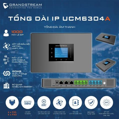 Tổng đài Grandstream UCM6304A DH LEND Uy tín hàng đầu